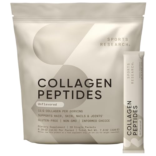 Sports Research® Collagen Peptides Protein Powder 20 Packets (Unflavored)