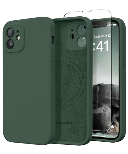 Magnetic for iPhone 12 Case Silicone Alpine Green
