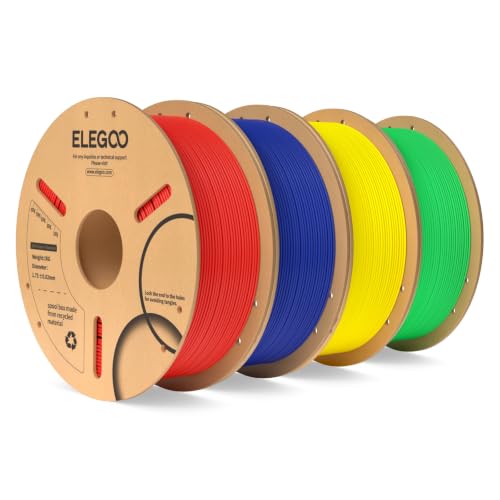 ELEGOO PLA 3D Printer Filament 1.75mm 4KG Red/Dark Blue/Yellow/Neon Green