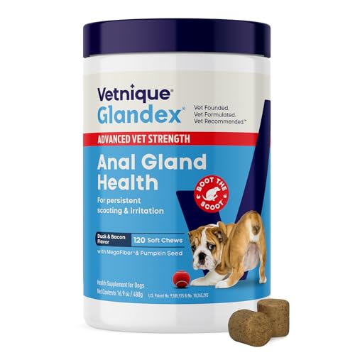 Vetnique Glandex Advanced Strength Anal Gland Chews for Dogs, 120ct