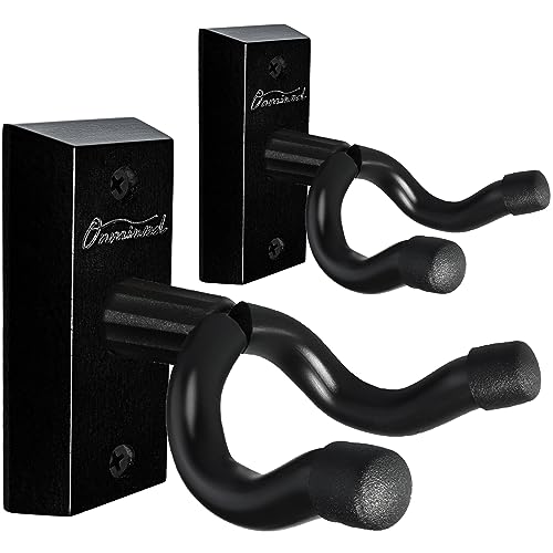 Onmiwod Guitar Wall Mount 2 Pack, Real Hardwood Guitar Hanger, U-Shaped Guitar Wall Hanger Mount, Guitar Holder Hook Stand fo