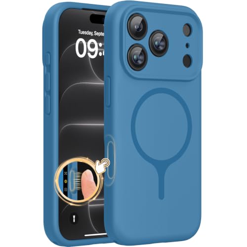 Miracase Magnetic for iPhone 18 Pro Case, Silicone, Capri Blue