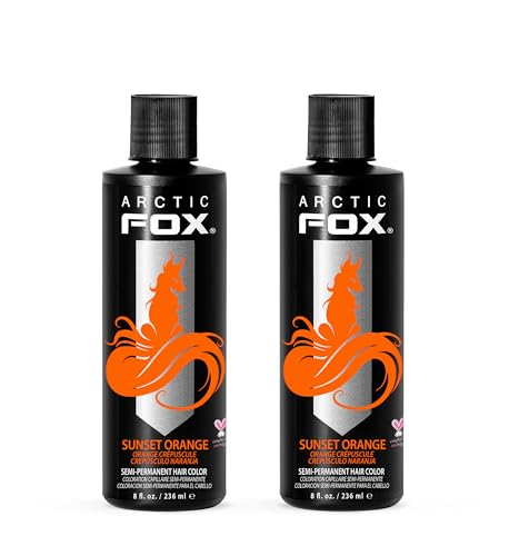 ARCTIC FOX Semi-Permanent Hair Dye - Sunset Orange, Vegan - 2 x 8 oz