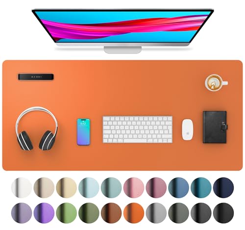 Aothia Leather Desk Pad Protector, Mouse Pad, Office Desk Mat, Non-Slip PU Leather Desk Blotter, Laptop Desk Pad, Waterproof 