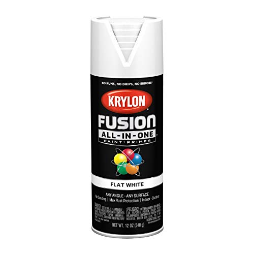 Krylon Fusion All-In-One Adhesive Spray Paint for Indoor/Outdoor Use, 12 oz, White