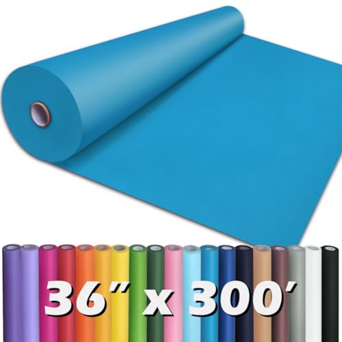 PerkHomy Lake Blue Kraft Paper Roll 36" x 3,600" (300') for Gift Wrapping Bouquet Flower Art Painting Craft Writing Packaging