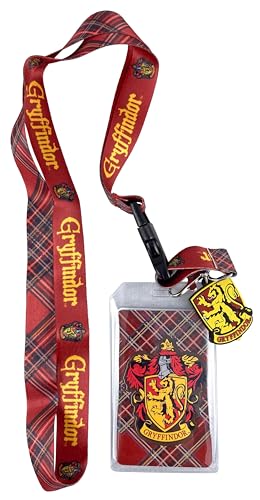 Loungefly Harry Potter Gryffindor Plaid Lanyard with Charm