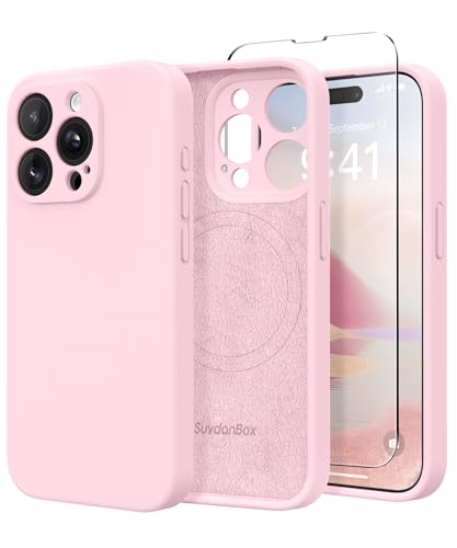 SuydanBox Magnetic for iPhone 13 Pro Case Silicone Chalk Pink