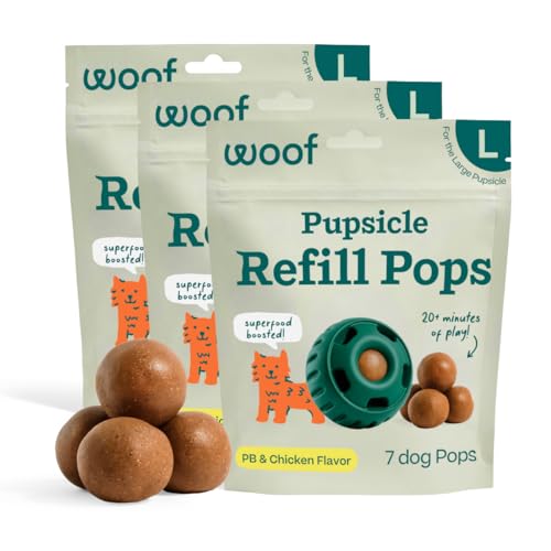 WOOF Pupsicle Chicken Refill Pops Dog Treats, Large, 7 Count, 3 Pack