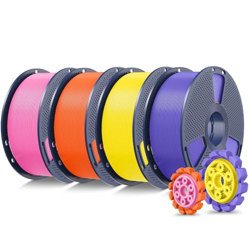 SUNLU PLA+2.0 3D Printer Filament, Multicolor, 4-Pack (4KG)