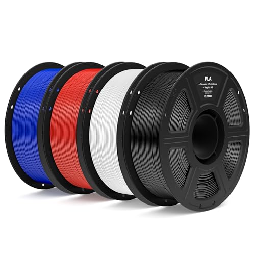 ELEGOO PLA 3D Printer Filament Bundle 4KG Black/White/Dark Blue/True Red