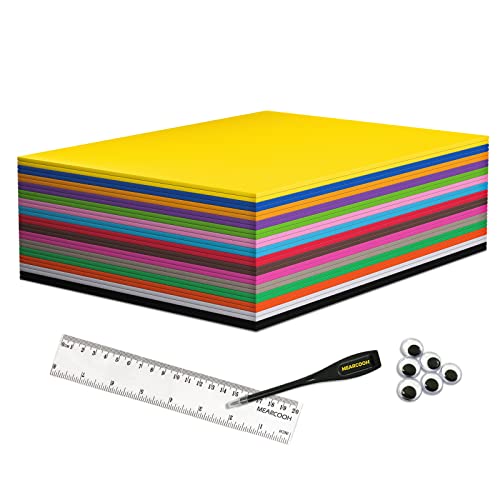 MEARCOOH Foam Sheets Crafts 9x12 in 30Pack 15 Colors 2mm Eva Color Craft Foam Paper Set for Crafts Project Preschoolers Class