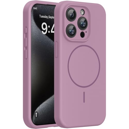 Miracase Silicone & Magnetic for iPhone 15 Pro Case, Blackcurrant