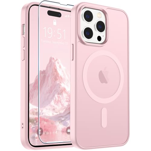 SUPFINE Magnetic for iPhone 14 Pro Case Light Pink