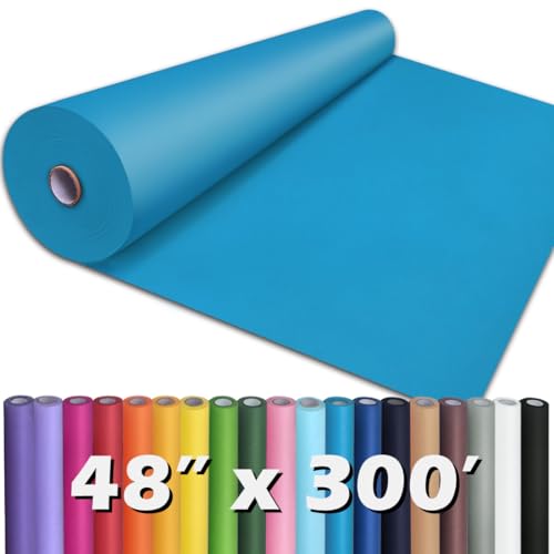 PerkHomy Lake Blue Kraft Paper Roll 48" x 3,600" (300') for Gift Wrapping Bouquet Flower Art Painting Craft Writing Packaging