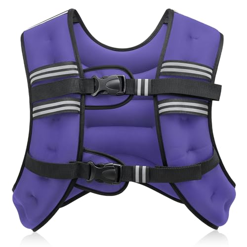ZELUS Weighted Vest, 6lb/8lb/12lb/16lb/20lb/25lb/30lb Weight Vest with Reflective Stripe for Workout, Strength Training, Runn