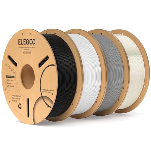 ELEGOO PLA 3D Printer Filament 1.75mm 4KG Black/White/Gray/Translucent