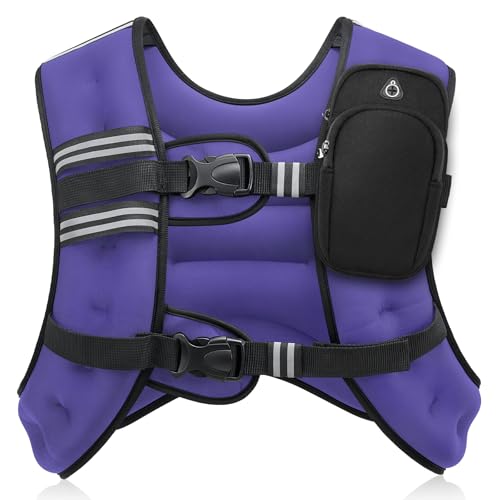 ZELUS Weighted Vest, 6lb/8lb/12lb/16lb/20lb/25lb/30lb Weight Vest with Reflective Stripe for Workout, Strength Training, Runn