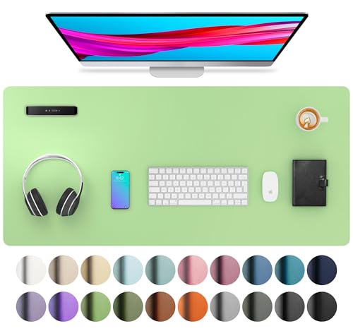 Aothia Leather Desk Pad Protector, Mouse Pad, Office Desk Mat, Non-Slip PU Leather Desk Blotter, Laptop Desk Pad, Waterproof 