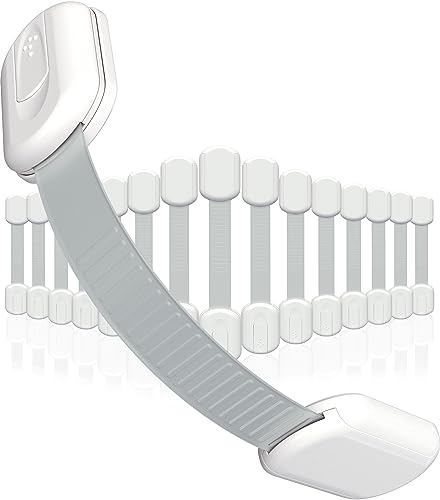 SKYLA HOMES Cabinet Strap Locks for Baby Proofing, 16 Pack, White