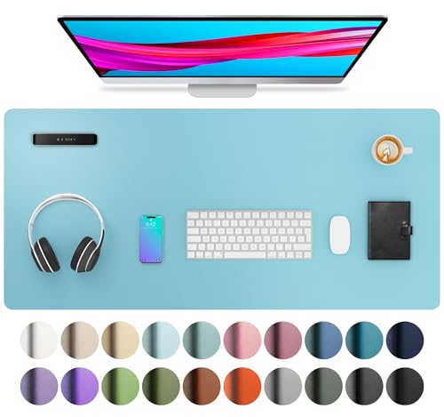 Aothia Large PU Leather Desk Pad Protector – Non-Slip Mouse Pad & Writing Mat for Office/Home, Waterproof, Easy to Clean(36" 