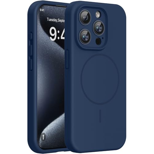 Miracase Silicone & Magnetic for iPhone 15 Pro Case, Dark Blue