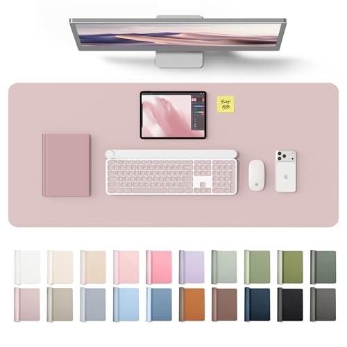 YSAGi Leather Desk Protector, Office Mat, Large Mouse Mat, Non-Slip PU Leather Blotter, Laptop Desk Mat, Waterproof Writing P