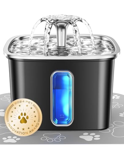 Veken Innovation Award Winner Stainless Steel Cat Water Fountain, 108oz, C1