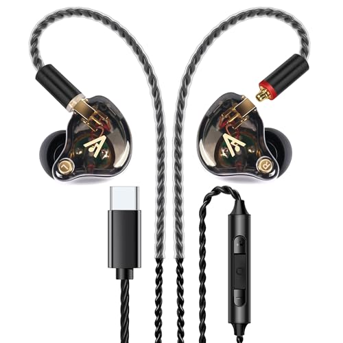 Audiovance Vibes 202MC USB-C HiFi Wired Earbuds, Type-C Headphones with Mic