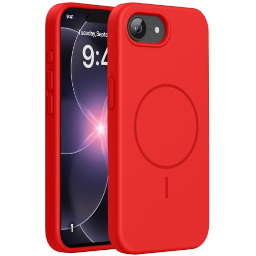 Miracase Silicone & Magnetic for iPhone 17e/16e Case, Red