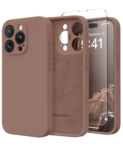 SuydanBox Magnetic for iPhone 14 Pro Max Case Silicone Brown