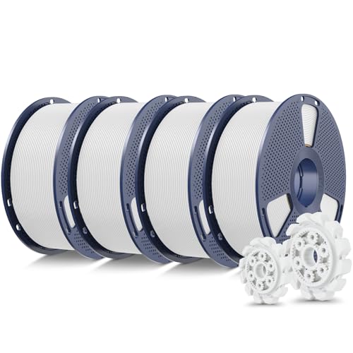 SUNLU PLA+2.0 3D Printer Filament, White, 4-Pack (4KG)