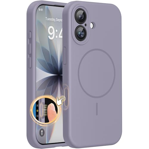 Miracase Silicone & Magnetic for iPhone 17 Case, Lavender Gray