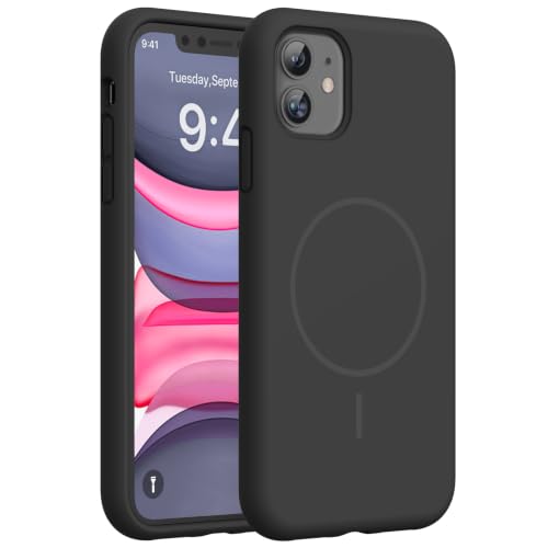 Miracase Silicone & Magnetic for iPhone 11 Phone Case, Dark Black