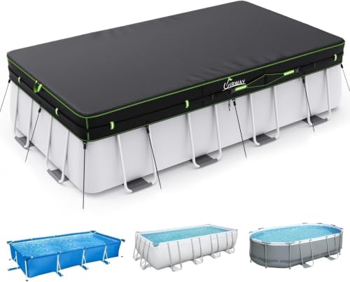 UIRWAY 7x13 FT Winter Rectangular Pool Cover with Reflective Strips