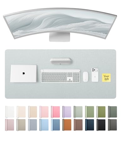 YSAGi Leather Desk Pad Protector, Office Desk Mat, Large Mouse Pad, Non-Slip PU Leather Desk Blotter, Laptop Desk Pad, Waterp