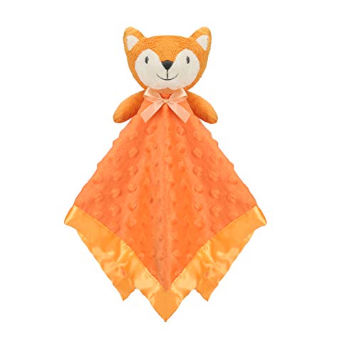 Pro Goleem Fox Security Blanket Orange Soft Baby Lovey Unisex Lovie Baby Gifts for Newborn Toddler Snuggle Toy Stuffed Animal