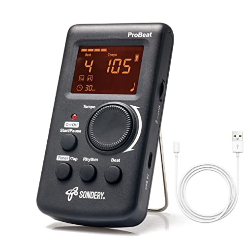Sondery Digital Metronome Rechargeable Vocal Counting for Piano Guitar Drum