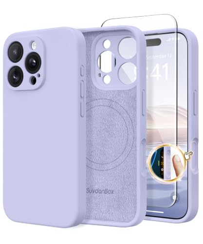 SuydanBox Magnetic for iPhone 16 Pro Max Case Silicone Lilac