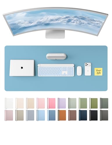 YSAGi Leather Desk Protector, Office Mat, Large Mouse Mat, Non-Slip PU Leather Blotter, Laptop Desk Mat, Waterproof Writing P