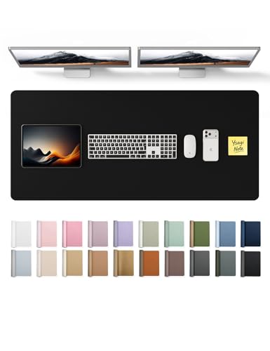 YSAGi Leather Desk Protector, Office Mat, Large Mouse Mat, Non-Slip PU Leather Blotter, Laptop Pad, Waterproof Writing Pad fo