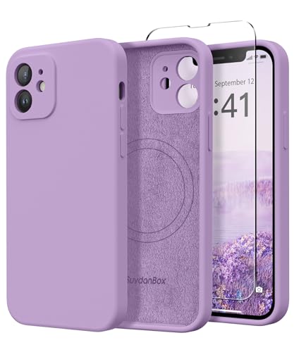 SuydanBox Magnetic for iPhone 12 Case Silicone Light Purple