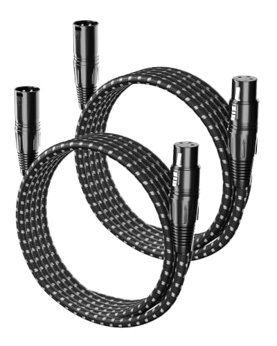 VANDESAIL XLR Cables 12ft 2Pack,XLR Microphone Cable,OFC Shielded Braided