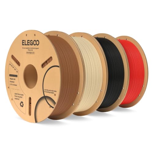 ELEGOO PLA 3D Printer Filament 1.75mm 4KG Brown/Beige/Black/Red