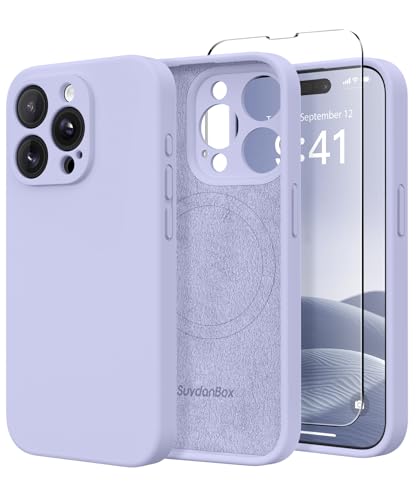 SuydanBox Magnetic for iPhone 14 Pro Max Case Silicone Lilac