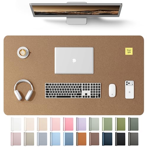 YSAGi Leather Desk Protector, Office Mat, Large Mouse Mat, Non-Slip PU Leather Blotter, Laptop Desk Mat, Waterproof Writing P