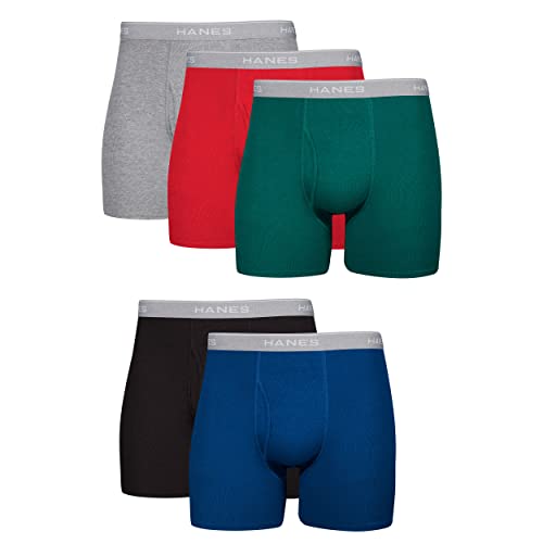 Hanes Mens Underwear Briefs, Cool Dri Moisture-wicking Cotton No-ride-up For Men, Multi-packs Available Boxer, 5 Pack - Dyed 