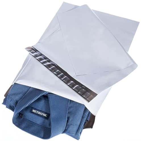Metronic Poly Mailers 12x15.5 200PC Medium Shipping Bags for Clothes White