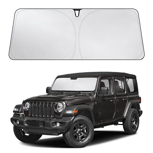 EcoNour Windshield Sunshade Compatible for Jeep Wrangler 2019-2025 2026