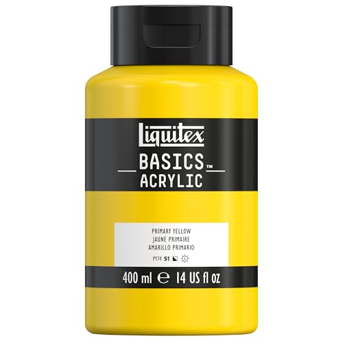 Liquitex BASICS Acrylic Paint, 13.5-oz Bottle, Primary Yellow